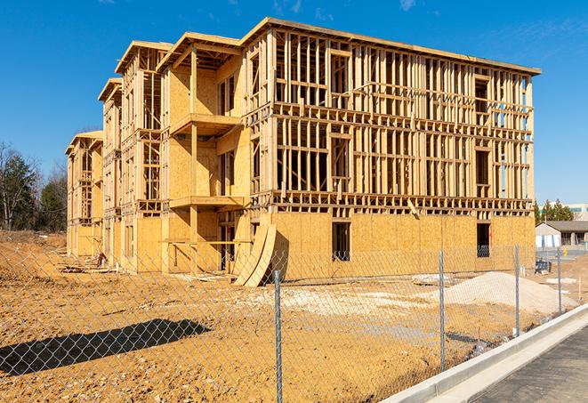 temporary chain link fence enclosing a construction site for safety and security in Oxnard